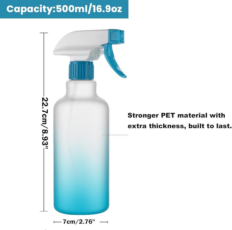 Hethyo Spray Bottles Plastic Spray Bottle for Hair Mist/Stream Heavy Duty Empty Spray Bottles for Cleaning Solutions, Plants, Cooking (16.9oz-Blue) - Image 3